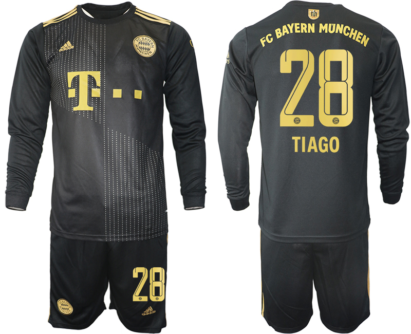 Men 2021-2022 Club Bayern Munich away black Long Sleeve #28 Soccer Jersey